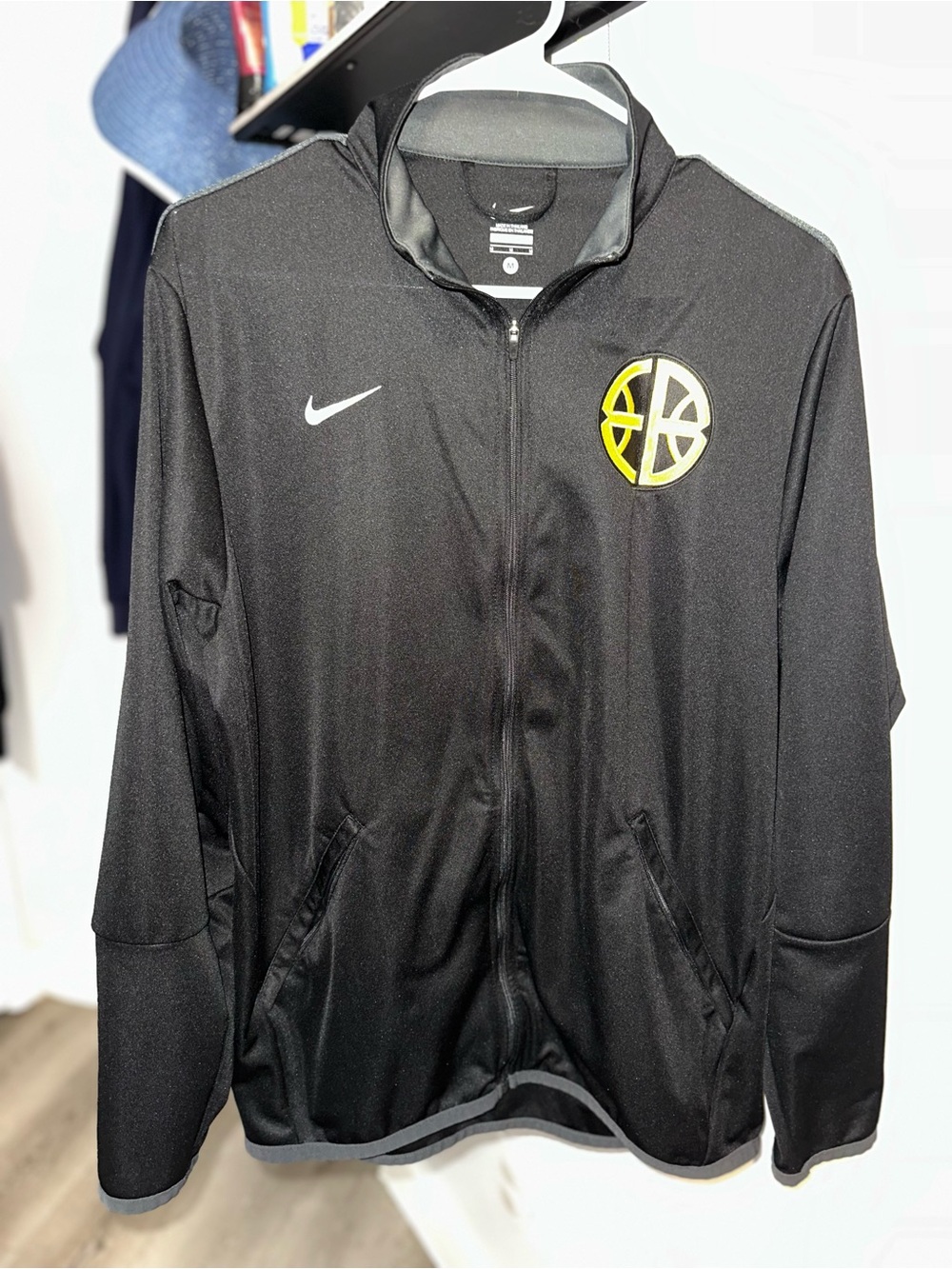 Nike Black Performance Full-ZipJacket with Yellow Logo